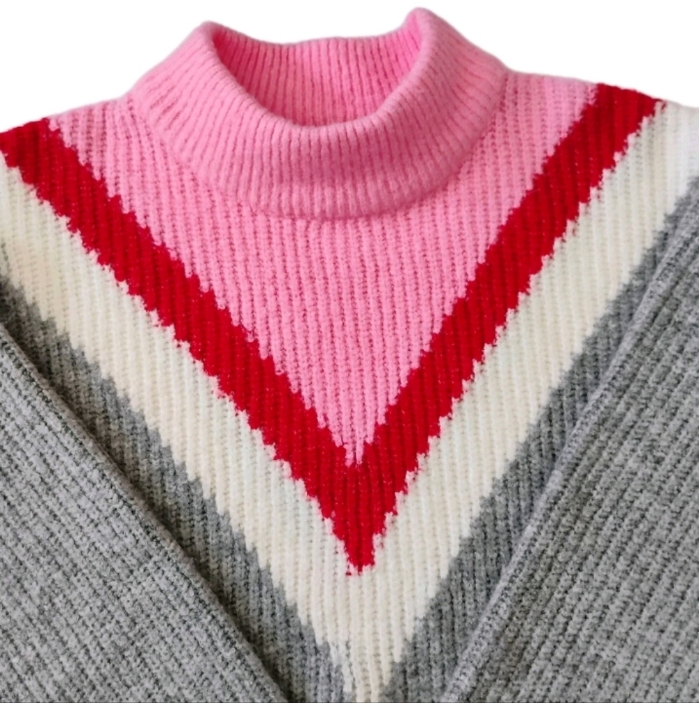 THML Chevron Mock Neck Sweater‎ Small